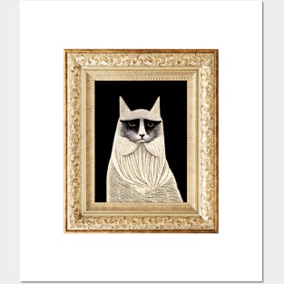 Edward Gorey-inspired Cat Portrait Posters and Art